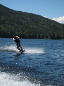 Wakeboarding on East Barriere Lake